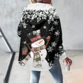 thumbnail image 6 of Womens Jacket Trendy Christmas Pattern -Lined Hooded Drawstring Jacket Sweatshirt Fall Winter Coats for Women,Black,S, 6 of 9