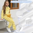 thumbnail image 6 of Uorisanigo Kid Boy Girl Outfit Cute Giraffe Yellow Long Sleeve Hood Pullover Sweatshirt + Athletic Cargo Jogger Sweatpants, Graphic Printed Hoodie & Pant Set of 2, 6 of 7