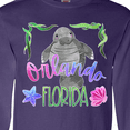 thumbnail image 4 of Inktastic Orlando Florida Cute Swimming Manatee Long Sleeve T-Shirt, 4 of 5