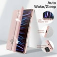 thumbnail image 5 of JETech Case for iPad Pro 12.9-Inch (2022/2021/2020/2018) with Pencil Holder, Clear Transparent Back Shell Slim Stand Shockproof Tablet Cover, Auto Wake/Sleep (Rose Gold), 5 of 7