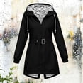 thumbnail image 6 of thefmos Women's Fall Winter Collared Long Sleeve Hooded Zip Up Coat Casual Basic Outwear Windbreaker Solid Color Jacket for Women Trendy Fashion Everyday Work Outdoor Sports, Black M, 6 of 7