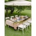 thumbnail image 4 of Outdoor Tablecloth with Umbrella Hole for Patio/Picnic/Party/Camping, Brown Soccer Field Waterproof Table Cloth Rectangle Table Cover Washable, Vintage Wooden Goal Post Football (54"x 80"), 4 of 9