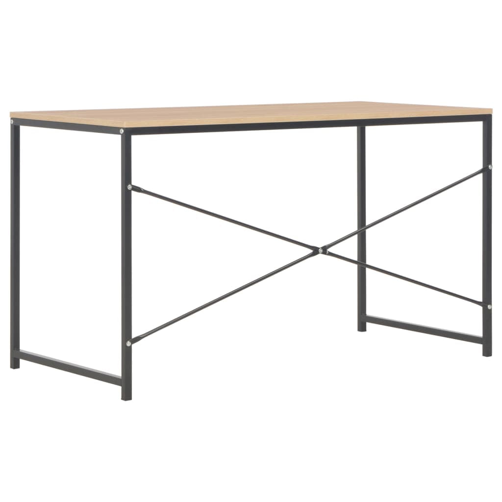 Writing Table Desk, Portable Computer Desk for Home Office, Black+Oak