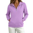 thumbnail image 5 of Quarter Zip Pullover Women Polo Shirts Mock Neck Sweatshirt for Women Athletic Sport Fall Outfits Long Sleeve Game Day Sweatshirt Football Mom Shirts Basic Tops Boyfriend Preppy Y2K Sweatshirts, 5 of 7