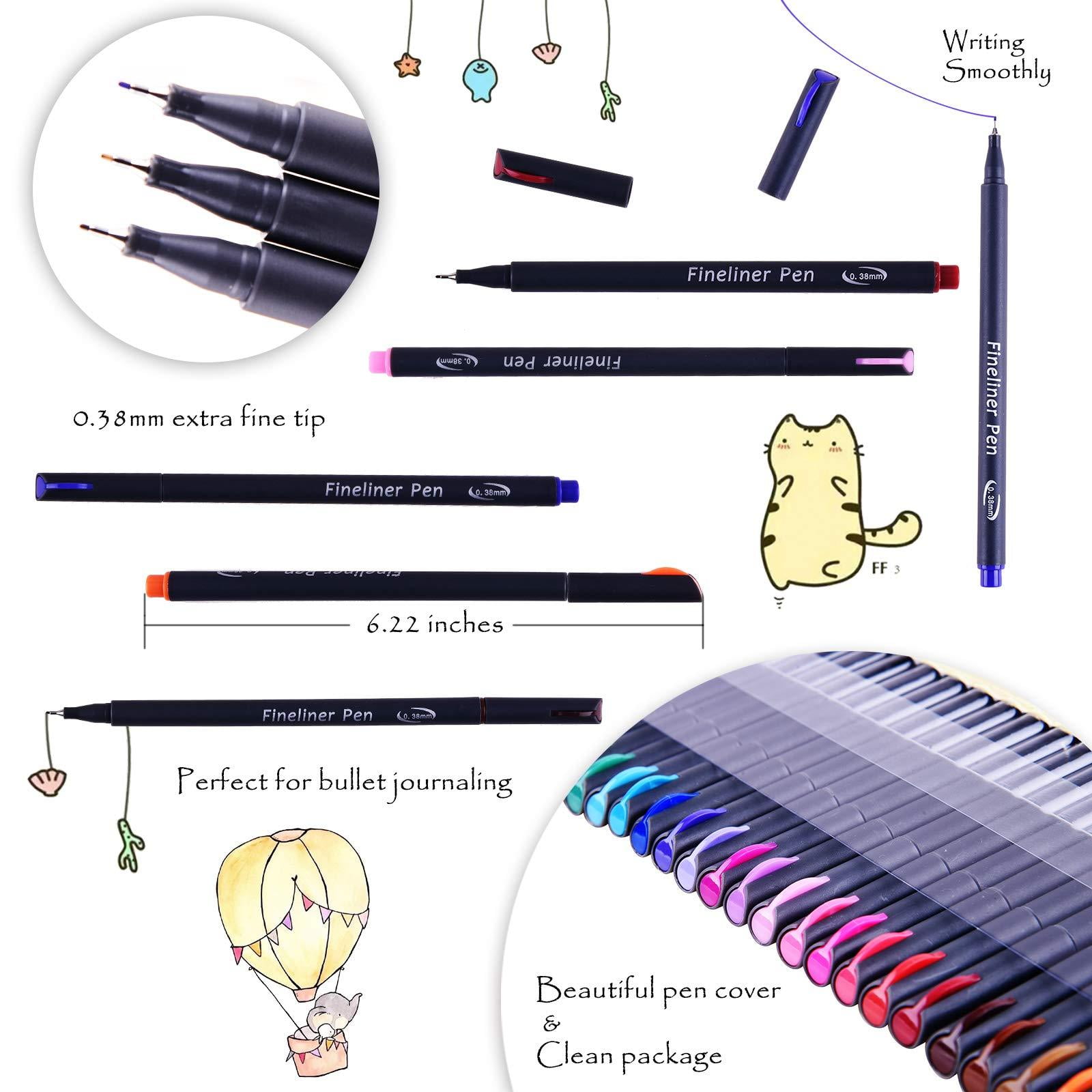 TureClos Colored Pens Journal Planner Pen Plastic Porous Needle
