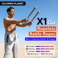 thumbnail image 2 of X1 Go Ropeless Battle Rope for Home Gym, HIIT Workouts, Low-Impact Cardio Training (Pulse Black-1.3lb), 2 of 7