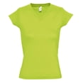 thumbnail image 1 of SOLS - Camiseta de manga corta modelo Moon con cuello en forma de V para mujer (Verde manzana), 1 of 3