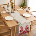 thumbnail image 3 of Red Gnomes Table Runner 72 Inches Long Farmhouse Dress Scarves, Valentine Roses Leaves Love Beige Rustic Dining Tablerunner for Coffee Table/Kitchen Island/Party Décor, 13" x 72", 3 of 8