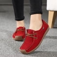 thumbnail image 3 of New Arrival Women Casual Shoes 2024 Suede Leather Flats Sneakers Lace Up Moccasins Ladies Shoes Fashion Loafers Plus Size 35-42, 3 of 6
