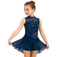 thumbnail image 2 of LiiYii Girls Latin Jazz Lyrical Dance Dress Ballroom Dancewear Ballerina Outfits High-Low Hem Tutu Skirt Navy Blue 14, 2 of 7
