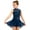 Navy Blue, variant on Kids Girls Sleeveless Mock Neck Glittery Figure Ice Skating Dress for Ballet Lyrical Dance Performance Navy Blue 16