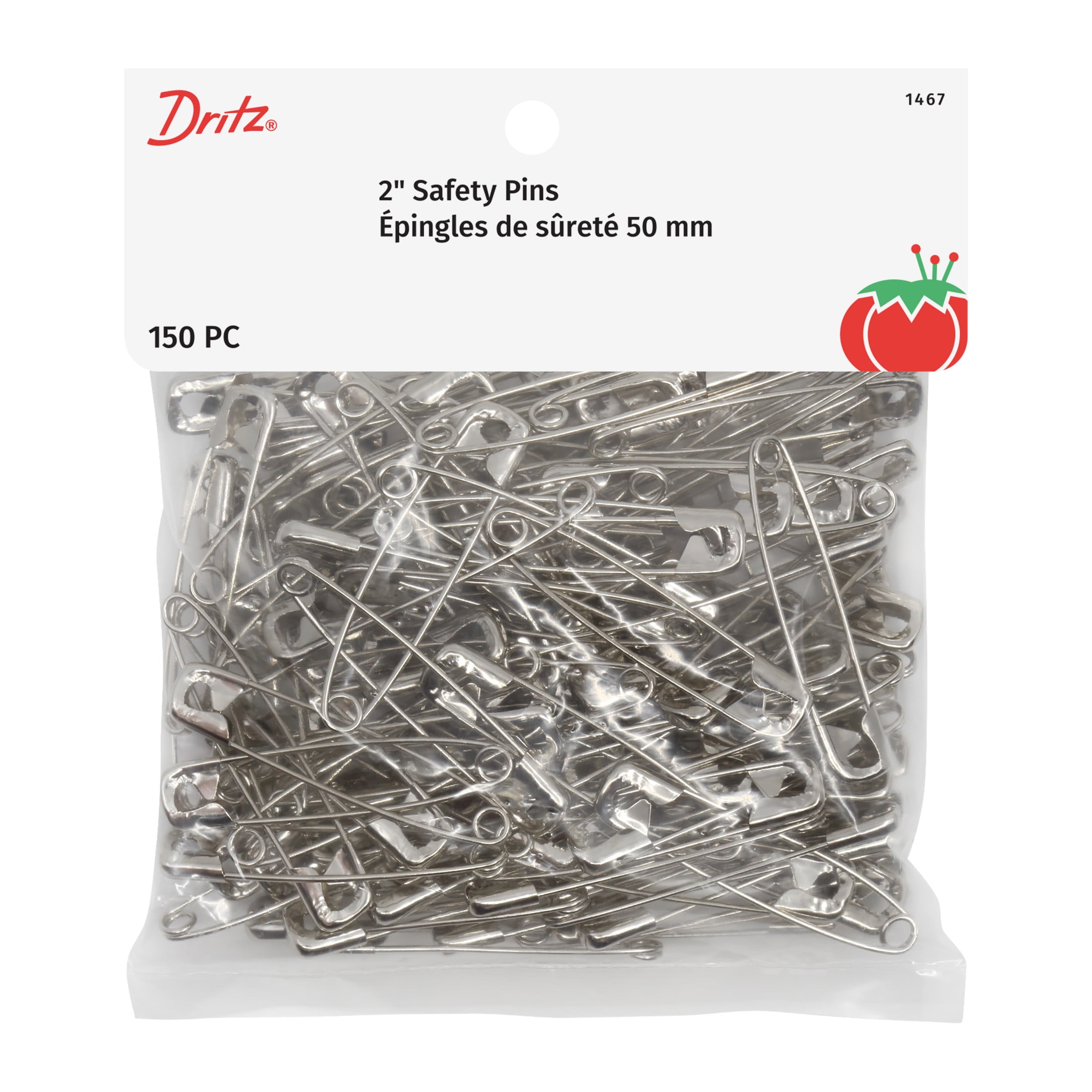 Dritz 50-Piece Safety Pins, Assorted Sizes, Nickel Finish by Dritz