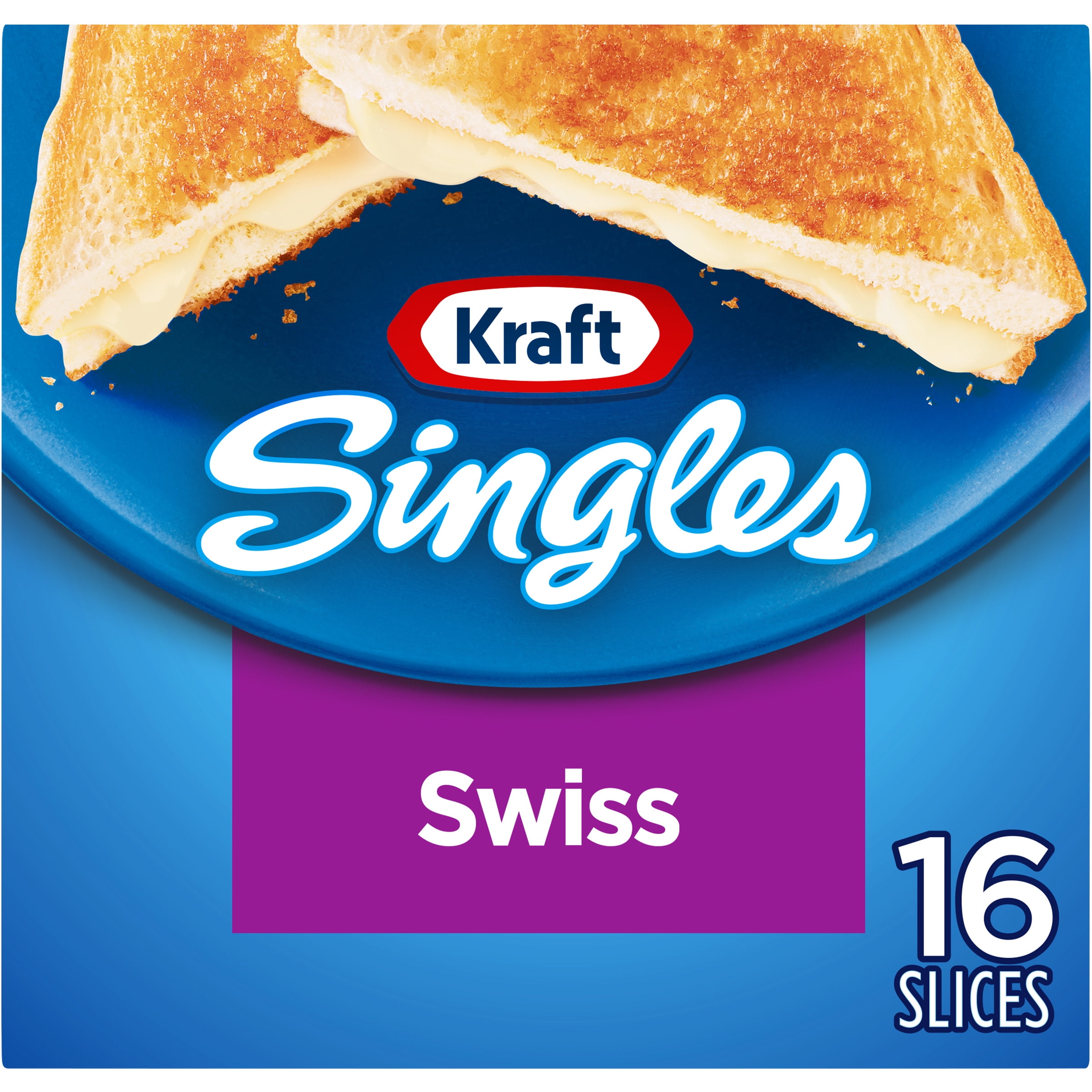 Kraft Singles Swiss Pasteurized Prepared Cheese Product Slices, 16 ct