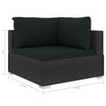 thumbnail image 4 of vidaXL Chaise d'Angle Sectionnelle avec Coussins en Rotin Poly Noir, 4 of 4