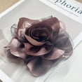 thumbnail image 4 of Satin Fabric Rose Flower Brooch for Women 5.5in Oversized Camellia Corsage Elegant Floral Boutonniere for Wedding Party Dance Banquet Ceremony Dress Accessory Handmade Jewelry, 4 of 12