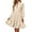 Khaki, variant on Omexry Vacation Dresses for Women Women's Solid Color Long-sleeved Dress V-neck Layered Ruffle Skirt Casual Office/wedding Guest Short Dress.
