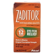 Zaditor Alcon Antihistamine 12hr Eye Itch Relief Strength Drops 5ml, 0.17oz