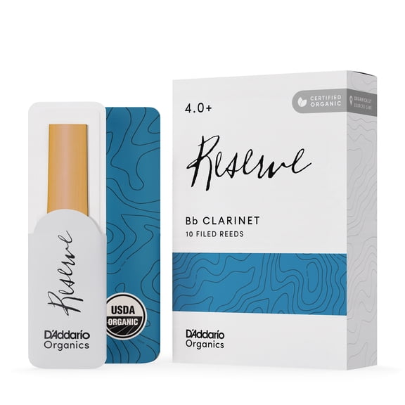 D'Addario Organic Reserve Bb Clarinet Reeds, Strength 4.0 , 10-pack
