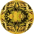 thumbnail image 1 of Ahgly Company Indoor Round Medallion Yellow French Area Rugs, 3' Round, 1 of 4