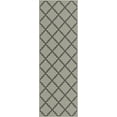 thumbnail image 2 of Unique Loom Raised Trellis Indoor/Outdoor Trellis Rug Gray/Silver 2' x 6' 1" Runner Geometric Traditional Perfect For Patio Deck Garage Entryway, 2 of 5