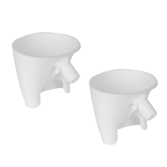 2 Pack Flour Funnel for Kitchen, Easy Pour Attachment for 5 Qt Stand Mixers, White