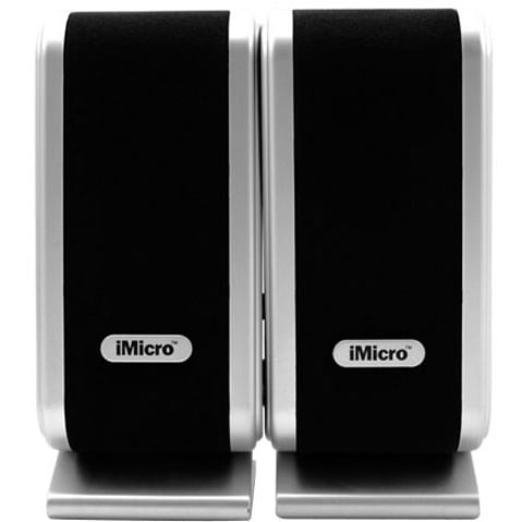 iMicro Système de Haut-Parleurs 2.0, 14 W RMS, Noir, Argent