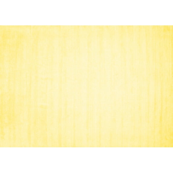 Ahgly Company Machine Washable Indoor Rectangle Solid Yellow Modern Area Rugs, 7' x 10'
