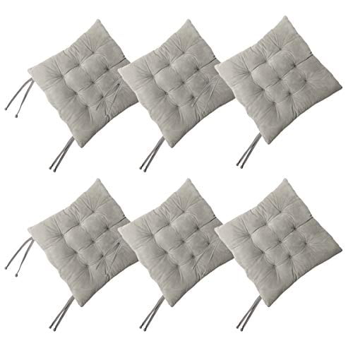 6 Chair Pads And Seat Cushions, Light Grey Chair Pads