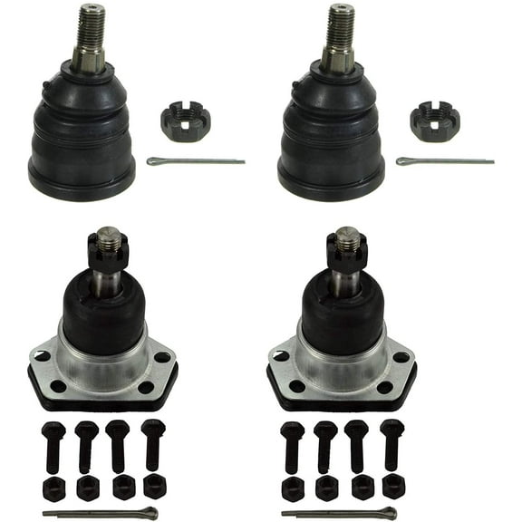 Detroit Axle - Front 4pc Ball Joints for Chevy Malibu Blazer Impala S10 Monte Carlo LLV EL Camino GMC Jimmy Buick Lesabre Electra Regal Cadillac Fleetwood, 4 Upper Lower Ball Joints Replacement