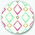 thumbnail image 1 of Designart 'Gilded Red and Blue Diamonds' Geometric Metal Circle Wall Art, 1 of 3