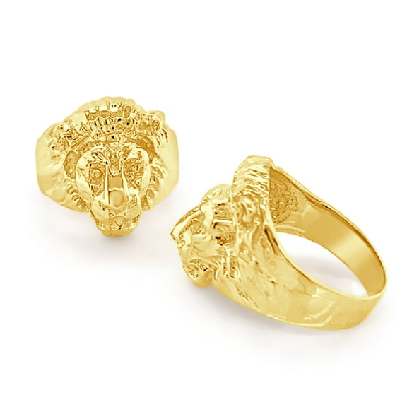 Lion Ring for Men 10K Gold Lion Head Design Ring (RS 13.5)