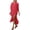 #436-Watermelon Red, variant on Roncen Women's Slub Cotton Lapel Cover-Up Dress, Breezy Beach Kimono with High Side Slit for Sun Protection