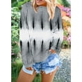 thumbnail image 3 of Women Long Sleeve Sweatshirt Colorblock Tie Dye Printed Pullover Tops, 3 of 6