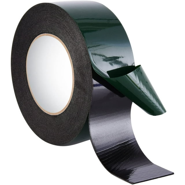 Cinta de espuma de doble cara de 10 m (50 mm) Cinta de esponja adhesiva impermeable, negra