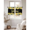 thumbnail image 3 of Yellow Lemons Sheer Curtains 54 Inch Length 2 Panels Set Window Treatments, Summer Fruits Leaves Botanical Black Rod Pocket Semi Curtains for Living Room/Bedroom/Kitchen Décor, 104"W x 54"L, 3 of 7