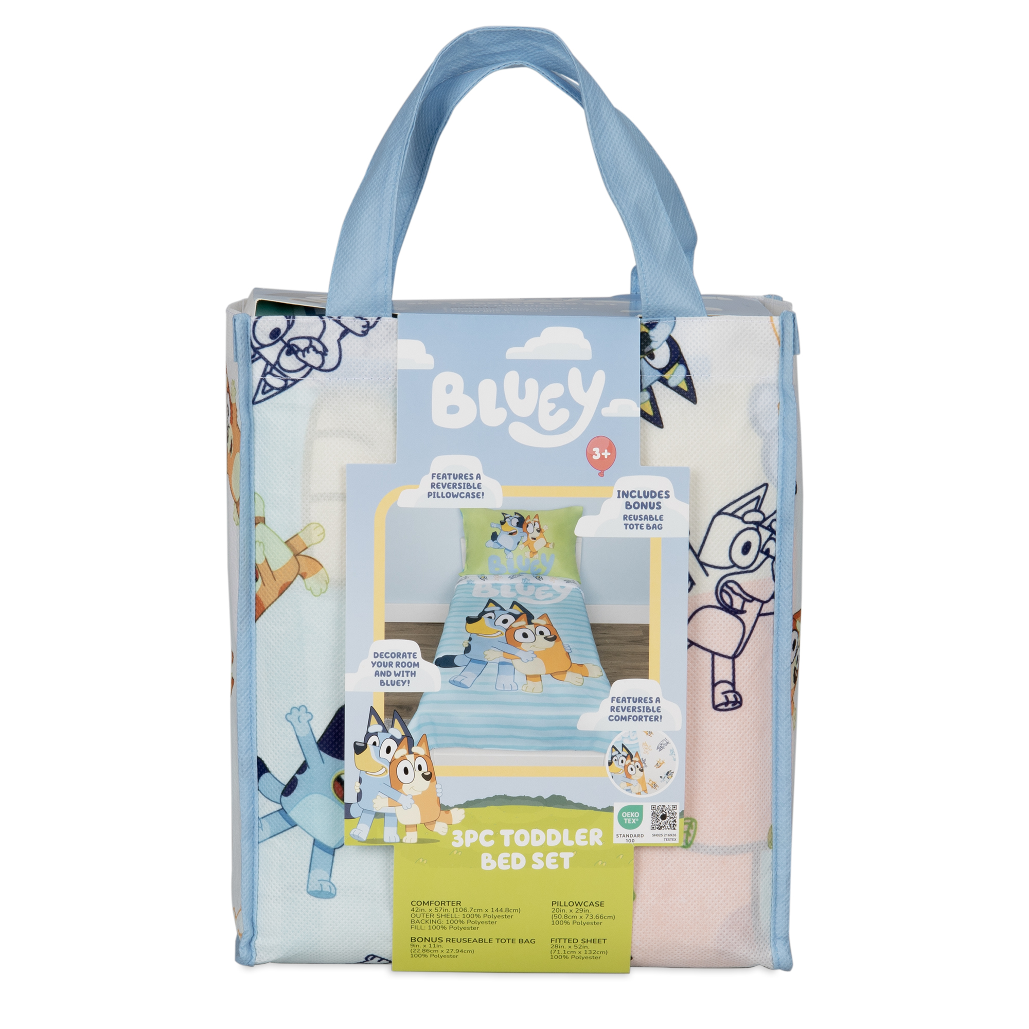 Bluey 3-Piece Toddler Bed Set with Tote Bag photo 5