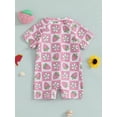 thumbnail image 6 of Suealasg Toddler Girl Rash Guard Swimsuit Cherry/Bow Print Zipper Short Sleeve Zip Up Bathing Suit, 6 of 9