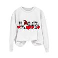 thumbnail image 5 of Penkiiy Womens Christmas Sweatshirts 2024 Cute Gnome Graphic Crewneck Pullover Casual Long Sleeve Tee Shirts Holiday Tops L White, 5 of 5