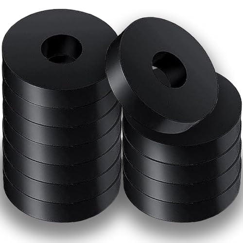 12 PCS Thick Rubber Washers - 1.5 Inch OD, 0.5 Inch ID, 0.4 Inch Thick Black Round Rubber Anti Vibration Washers for Home, Cars, Boat Accessories$$Tools & Hardware Other