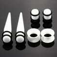 thumbnail image 3 of 50 Pack Acrylic Ear Pincher Stretching Kit Ear Tapers Kit Stretchers 14G-00G White, 3 of 6
