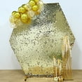 BalsaCircle 8 feet Champagne Big Payette Sequin Hexagon Backdrop Stand ...