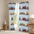 thumbnail image 3 of Castle Fairy Cartoon Vintage Train Black Out Curtains for Kids, Colorful Locomotive Curtains Pack of 2 (42x63 Each) for Bedroom, Blue Red Green, 3 of 6