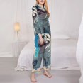 thumbnail image 3 of Balery Starry Sky Cloud Bulldog Conjunto de Pijama con Estampado para Mujer, Conjunto de Dos Piezas con Manga Larga, Ropa de Dormir Suave con Bolsillos, Pijamas Cómodos-Small, 3 of 7
