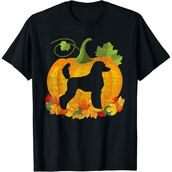Cute Halloween Costume Poodle Dog Pumpkin Dog Lover T-Shirt men and women can wear, black, white, gifts