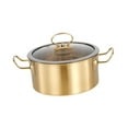 thumbnail image 1 of Lipstore Korean Ramen Cooking Pot Sturdy Kitchenware Cookware for Camping Family Home 18cm Gold, 1 of 8