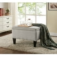 Flip Top Storage Ottoman in Dove Gray Linen