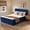 Blue, variant on Toject Twin Size Bed with Memory Foam Mattress, Soft Bed with Matching Headboard, Medium Firm Mattress in a Box, No Assembly Required and No Bed Frame Needed, Bedrooms, Apartment, Gray