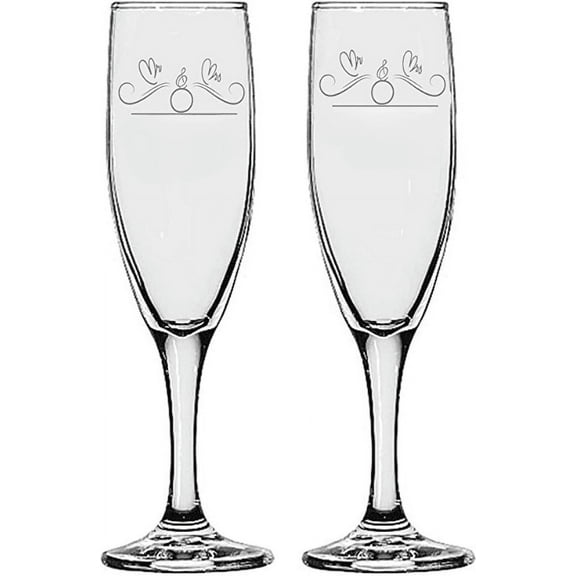 Gifts Infinity® Wedding Interlock Hearts Champagne Flutes Set of 2 Toasting Glasses (Mr- & Mrs 2)
