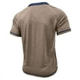 thumbnail image 4 of BiZtdJrK Mens T Shirts with Breast Pocket Short Sleeve Summer Henley Shirt Fashion Stylish Casual Tees Loose Fit Tee Tops Khaki L, 4 of 7