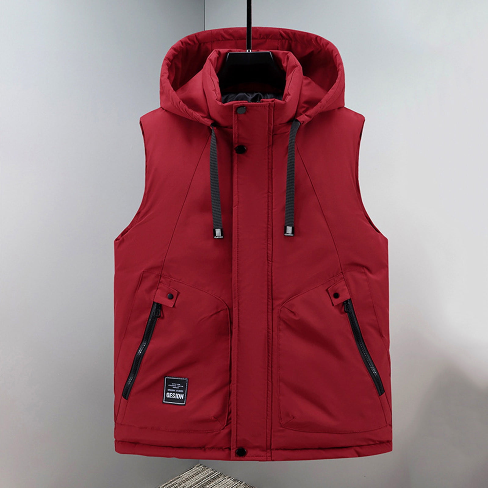 ZACPNCV Mens Lightweight Softshell Vest Windproof Sleeveless Jacket Zip Up Fleece Lined Vest Outerwear for Golf Running
